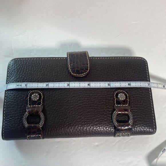 Brighton Brown Leather Wallet – Kiss-Lock Change Pocket – Card Slots – 7” x 4” - Picture 12 of 13